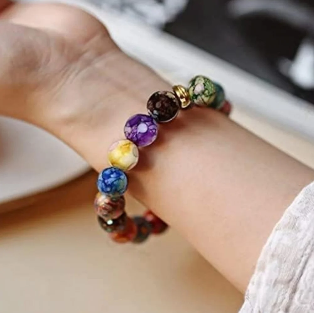 Seven Chakra Crystal Energy and Healing Natural Stone‎ Bracelet